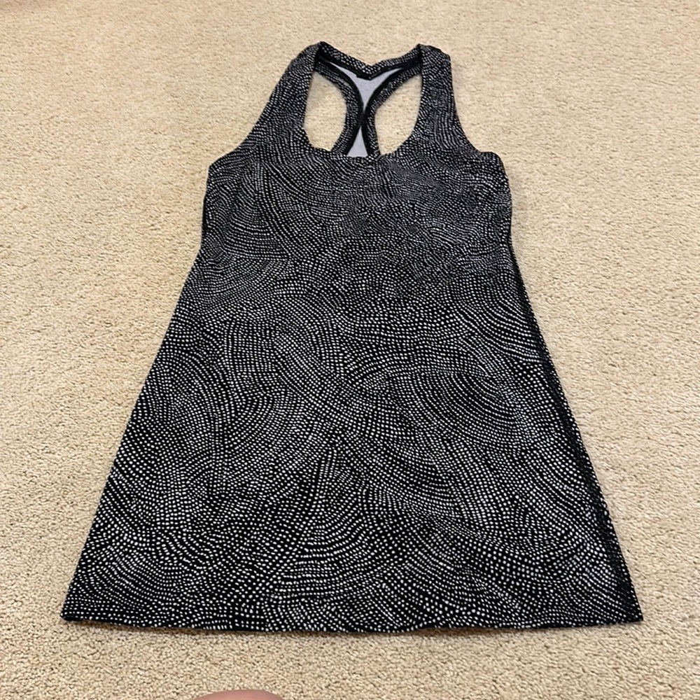 lululemon Cool Racerback Tank Top II White Black Speckled